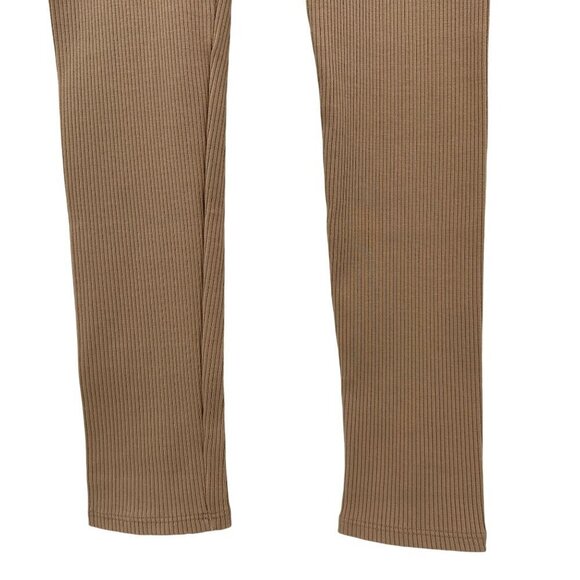 NWT Madison Riley Pull-On Ribbed Tan Fitted High Waisted Leggings Womens Large - Picture 3 of 10